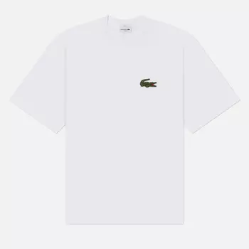 Мужская футболка Lacoste Loose Fit Heavy Cotton Badge, цвет белый, размер S