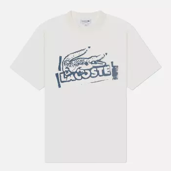 Мужская футболка Lacoste Printed Cotton Jersey, цвет белый, размер S