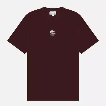 Мужская футболка Lacoste Signature Print Cotton, цвет бордовый, размер L