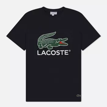 Мужская футболка Lacoste Signature Print, цвет синий, размер XL