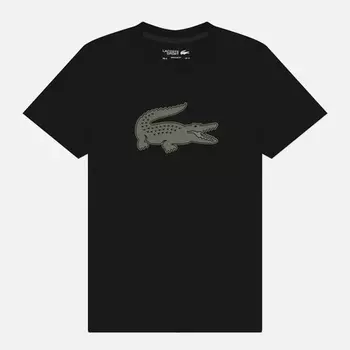 Мужская футболка Lacoste Sport 3D Print Crocodile, цвет чёрный, размер S