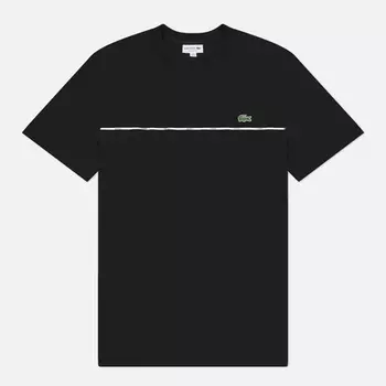 Мужская футболка Lacoste Trim Cotton Jersey, цвет чёрный, размер XXL
