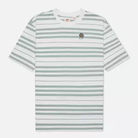 Мужская футболка Levi's Stay Loose Backyard Stripe, цвет зелёный, размер XL
