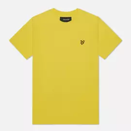 Мужская футболка Lyle &amp; Scott Plain Crew Neck, цвет жёлтый, размер XL