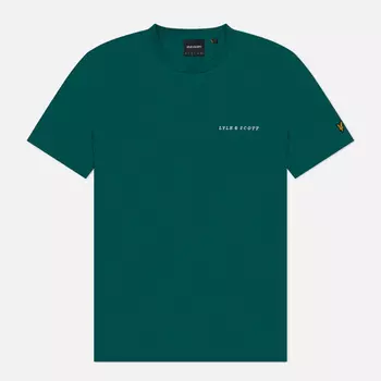 Мужская футболка Lyle & Scott Embroidered Script Logo Regular Fit, цвет зелёный, размер XL