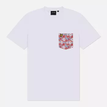 Мужская футболка Lyle & Scott Floral Print Pocket, цвет белый, размер XXL