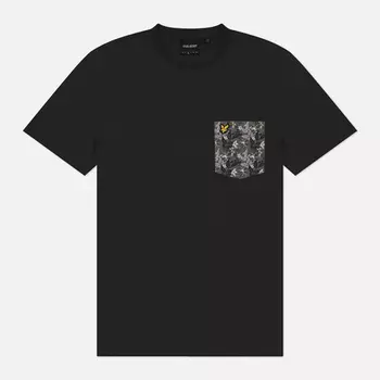 Мужская футболка Lyle & Scott Floral Print Pocket, цвет серый, размер XL