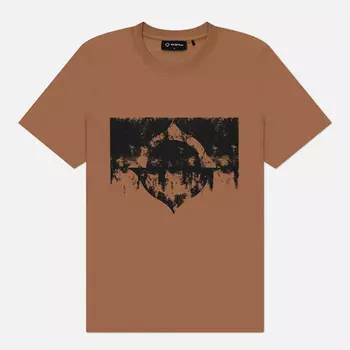 Мужская футболка MA.Strum Grunge Logo, цвет коричневый, размер XXL
