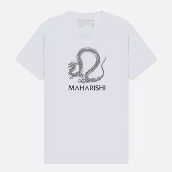 Мужская футболка maharishi Fossil Dragon, цвет белый, размер S