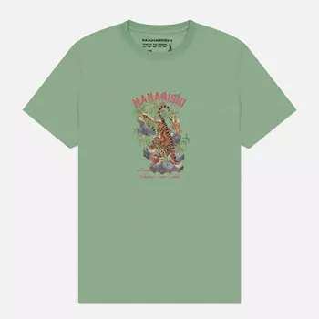 Мужская футболка maharishi Take Tora, цвет зелёный, размер XXL