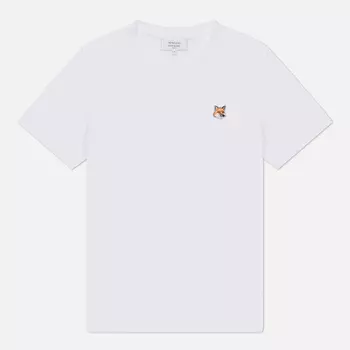 Мужская футболка Maison Kitsune Fox Head Patch Regular, цвет белый, размер L