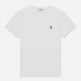 Мужская футболка Maison Kitsune Fox Head Patch, цвет белый, размер M