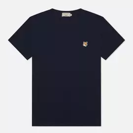 Мужская футболка Maison Kitsune Fox Head Patch, цвет синий, размер L