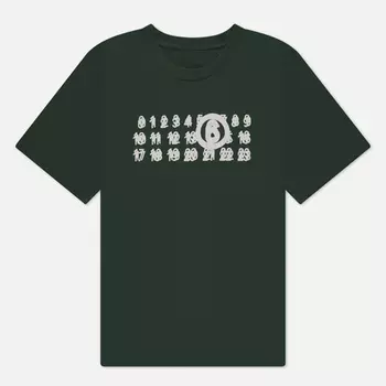 Мужская футболка Maison Margiela MM6 Blur Number Logo Print, цвет зелёный, размер XL