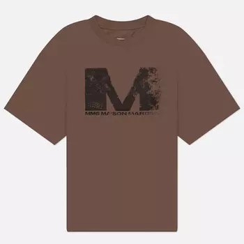 Мужская футболка Maison Margiela MM6 M Logo Numeric, цвет коричневый, размер S