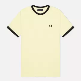 Мужская футболка Fred Perry Ringer, цвет жёлтый, размер XXL