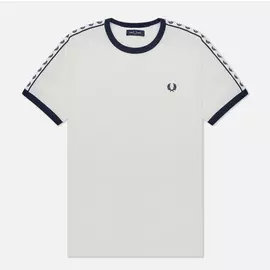 Мужская футболка Fred Perry Taped Ringer, цвет белый, размер XL