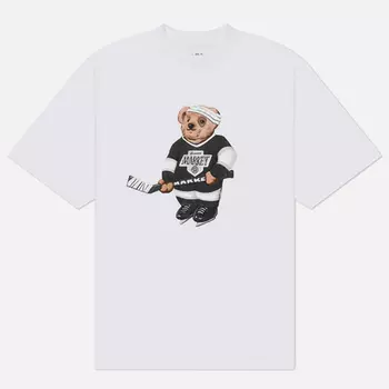 Мужская футболка MARKET Hockey Bear, цвет белый, размер L