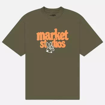 Мужская футболка MARKET Market Studios, цвет оливковый, размер XXL