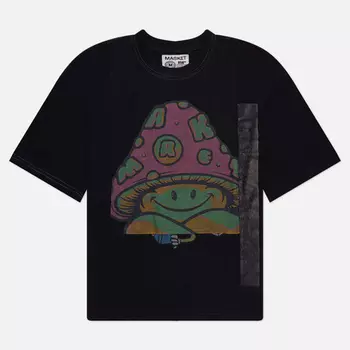 Мужская футболка MARKET Reverse Weave 4 Panel Rework 5, цвет чёрный, размер M
