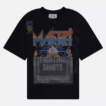 Мужская футболка MARKET Reverse Weave 6 Panel Rework 1, цвет чёрный, размер S