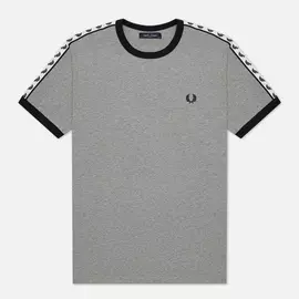 Мужская футболка Fred Perry Taped Ringer, цвет серый, размер XXL