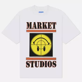 Мужская футболка MARKET Smiley Focus, цвет белый, размер S