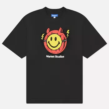 Мужская футболка MARKET Smiley Masked, цвет чёрный, размер M