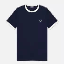 Мужская футболка Fred Perry Taped Ringer, цвет синий, размер XL