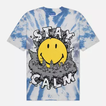 Мужская футболка MARKET Smiley Stay Calm, цвет голубой, размер M