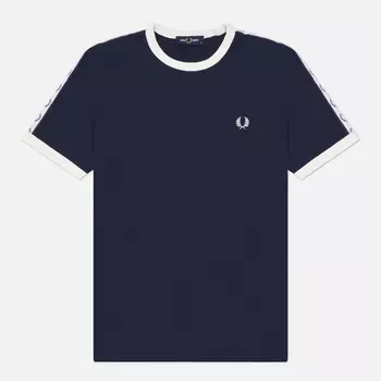 Мужская футболка Fred Perry Taped Ringer Regular, цвет синий, размер XXXL