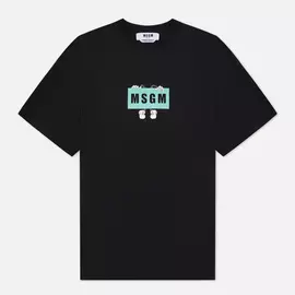 Мужская футболка MSGM Box Comics Crew Neck, цвет чёрный, размер L
