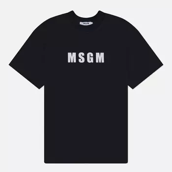 Мужская футболка MSGM Macrologo Print, цвет чёрный, размер XL