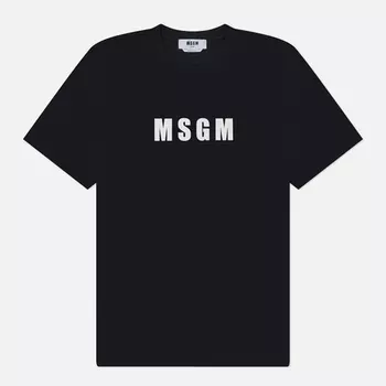 Мужская футболка MSGM Macrologo Print, цвет чёрный, размер M