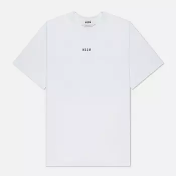 Мужская футболка MSGM Micrologo Basic Crew Neck, цвет белый, размер S