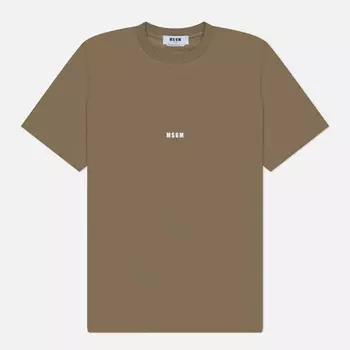 Мужская футболка MSGM Micrologo, цвет оливковый, размер L