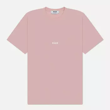 Мужская футболка MSGM Micrologo, цвет розовый, размер S
