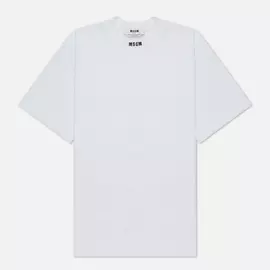 Мужская футболка MSGM Micrologo High Crew Neck, цвет белый, размер M