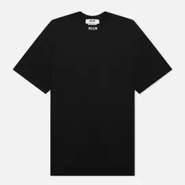 Мужская футболка MSGM Micrologo High Crew Neck, цвет чёрный, размер S