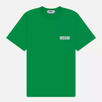 Мужская футболка MSGM Never Look Back Print Regular, цвет зелёный, размер XL
