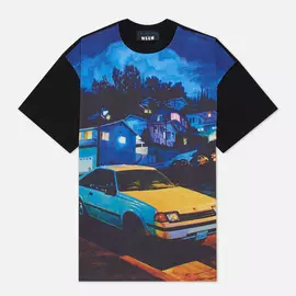 Мужская футболка MSGM x Seth Armstrong Capsule Print 1, цвет чёрный, размер XL