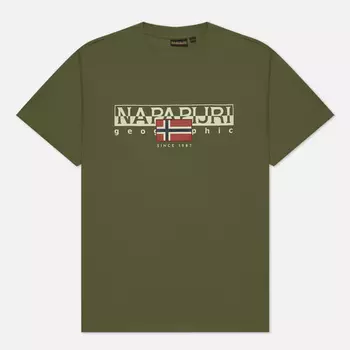 Мужская футболка Napapijri Aylmer Regular Fit, цвет зелёный, размер XXL