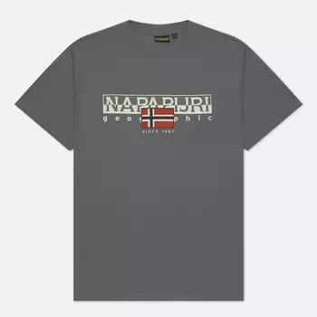 Мужская футболка Napapijri Aylmer Regular Fit, цвет серый, размер XXL
