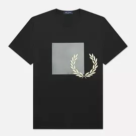 Мужская футболка Fred Perry Tonal Graphic, цвет чёрный, размер XXL