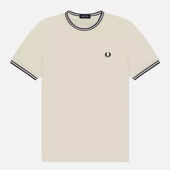 Мужская футболка Fred Perry Twin Tipped, цвет белый, размер XL