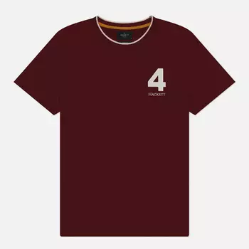 Мужская футболка Hackett Heritage Classic Number, цвет бордовый, размер XXL
