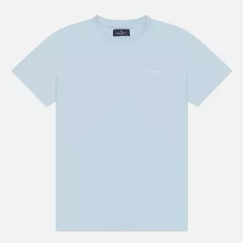 Мужская футболка Hackett Logo Mini Rib Collor, цвет голубой, размер XL