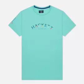 Мужская футболка Hackett London Color Logo, цвет голубой, размер S