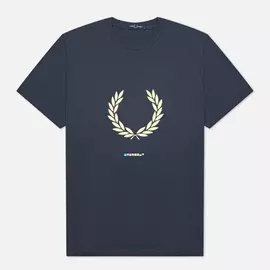 Мужская футболка Fred Perry Print Registration, цвет синий, размер XXL