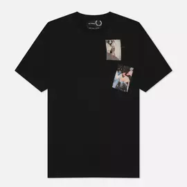 Мужская футболка Fred Perry x Raf Simons Printed Patch, цвет чёрный, размер XL